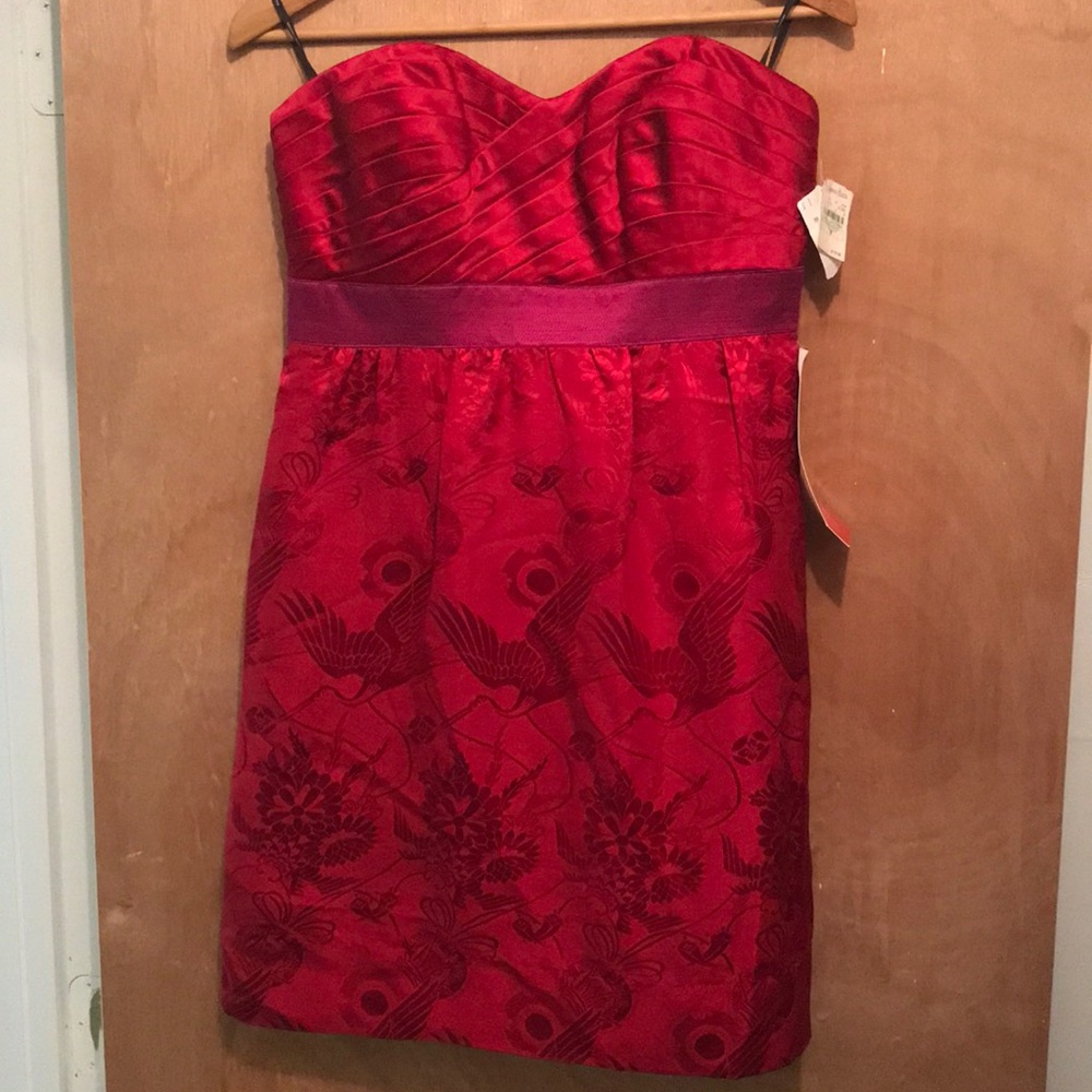 Red phoebe couture dress